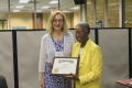 Photograph: [Celestine Bennett accepts her award for Outstanding Congregational L…