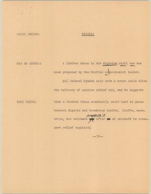 Primary view of object titled '[News Script: Nigeria]'.
