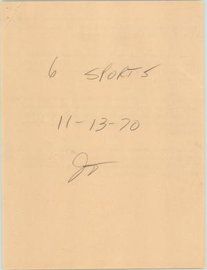 Primary view of object titled '[News Script: High school and college sports]'.