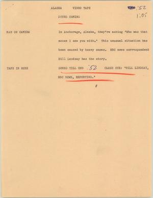 Primary view of object titled '[News Script: Heavy snow in Anchorage]'.