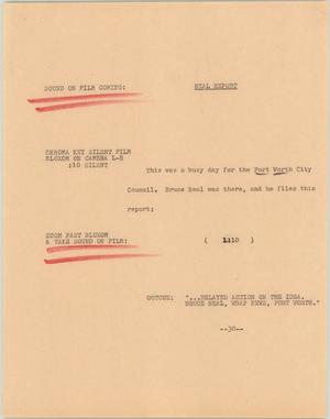 Primary view of object titled '[News Script: Neal report]'.