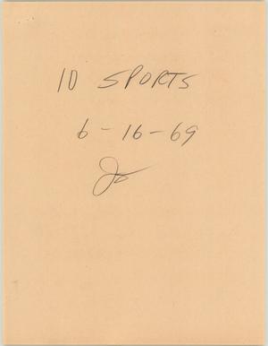 Primary view of object titled '[News Script: Sports]'.