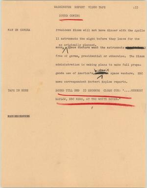 Primary view of object titled '[News Script: Washington Report]'.