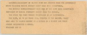 Primary view of object titled '[News Script: Gatesville escapees found]'.