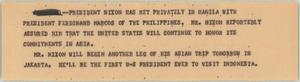 Primary view of object titled '[News Script: Nixon meets Marcos]'.