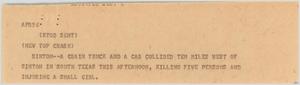 Primary view of object titled '[News Script: Crash]'.