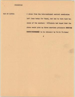 Primary view of object titled '[News Script: Prisoners]'.