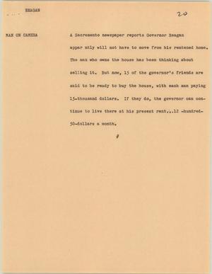 Primary view of object titled '[News Script: Reagan]'.