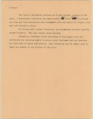 Primary view of object titled '[News Script: Apollo]'.