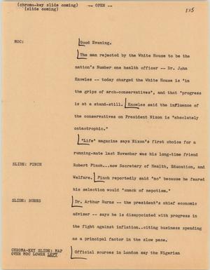 Primary view of object titled '[News Script: Health Officers]'.