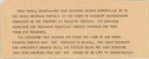 Primary view of object titled '[News Script: Rockefeller in Sao Paulo]'.