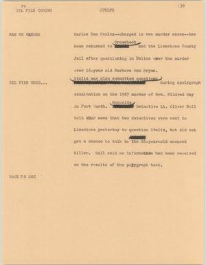 Primary view of object titled '[News Script: Stultz]'.