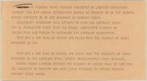 Primary view of object titled '[News Script: Houston Schools]'.