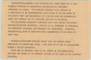 Primary view of object titled '[News Script: Washington & Moscow]'.