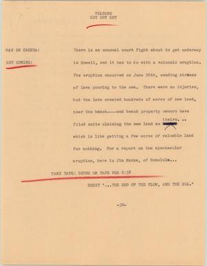 Primary view of object titled '[News Script: Volcano]'.