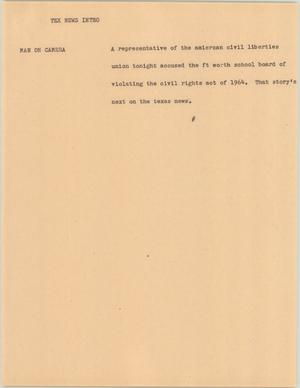 Primary view of object titled '[News: Civil rights violation accusation]'.