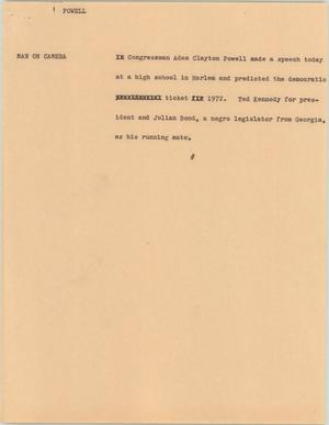 Primary view of object titled '[News Script: Powell]'.