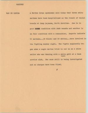 Primary view of object titled '[News Script: Marines]'.