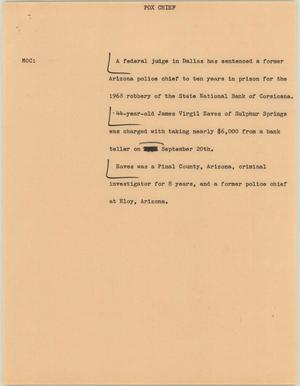 Primary view of object titled '[News Script: Pox Chief]'.