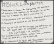Primary view of [White "#Black Lives Matter" poster]