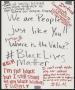 Poster: [White "We Are People Just Like You" poster]