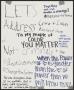 Poster: [White "To My People of Color, You Matter" poster]