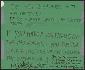 Primary view of object titled '[Green "Do You Disagree With Any of This?" poster]'.