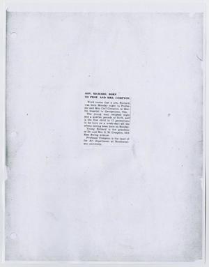 Primary view of object titled '[Clipping about Carl B. Compton]'.