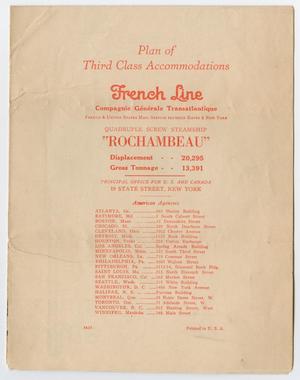 Primary view of object titled '[Travel program plan from the French Line cruise company]'.