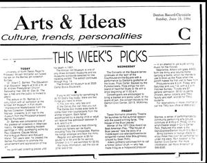 Primary view of object titled '[Denton Record-Chronicle 'Arts & Ideas', June 19, 1994]'.