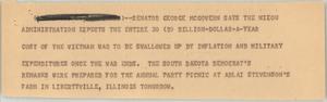 Primary view of object titled '[News Script: McGovern on Vietnam]'.