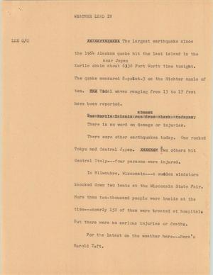 Primary view of object titled '[News Script: Weather Lead In]'.