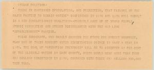 Primary view of object titled '[News Script: Texas Politics]'.