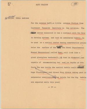 Primary view of object titled '[News Script: Navy Project]'.