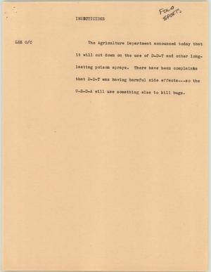 Primary view of object titled '[News Script: Insecticides]'.