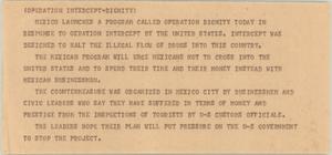 Primary view of object titled '[News Script: Operation Intercept-Dignity]'.