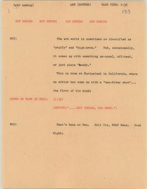 Primary view of object titled '[News Script: Art]'.
