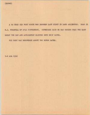 Primary view of object titled '[News Script: Drown]'.