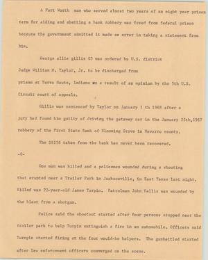 Primary view of object titled '[News Script: Texas crime]'.