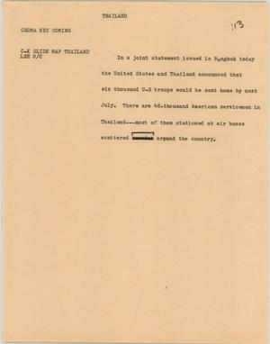 Primary view of object titled '[News Script: Thailand]'.