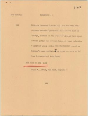 Primary view of object titled '[News Script: Disorders]'.