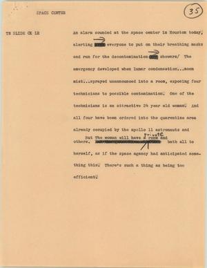 Primary view of object titled '[News Script: Space Center]'.