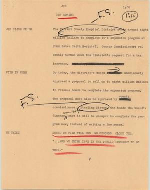 Primary view of object titled '[News Script: JPS]'.