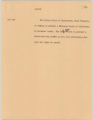 Primary view of object titled '[News Script: Police]'.