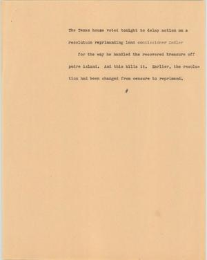 Primary view of object titled '[News Script: House]'.