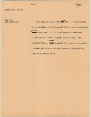 Primary view of object titled '[News Script: Libya]'.