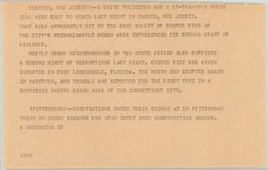 Primary view of object titled '[News Script: Sniper murders]'.