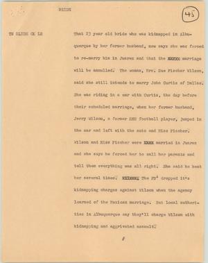 Primary view of object titled '[News Script: Bride]'.