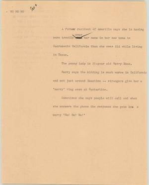 Primary view of object titled '[News Script: Merry Christmas]'.