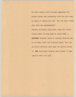Primary view of object titled '[News Script: Paris Update]'.